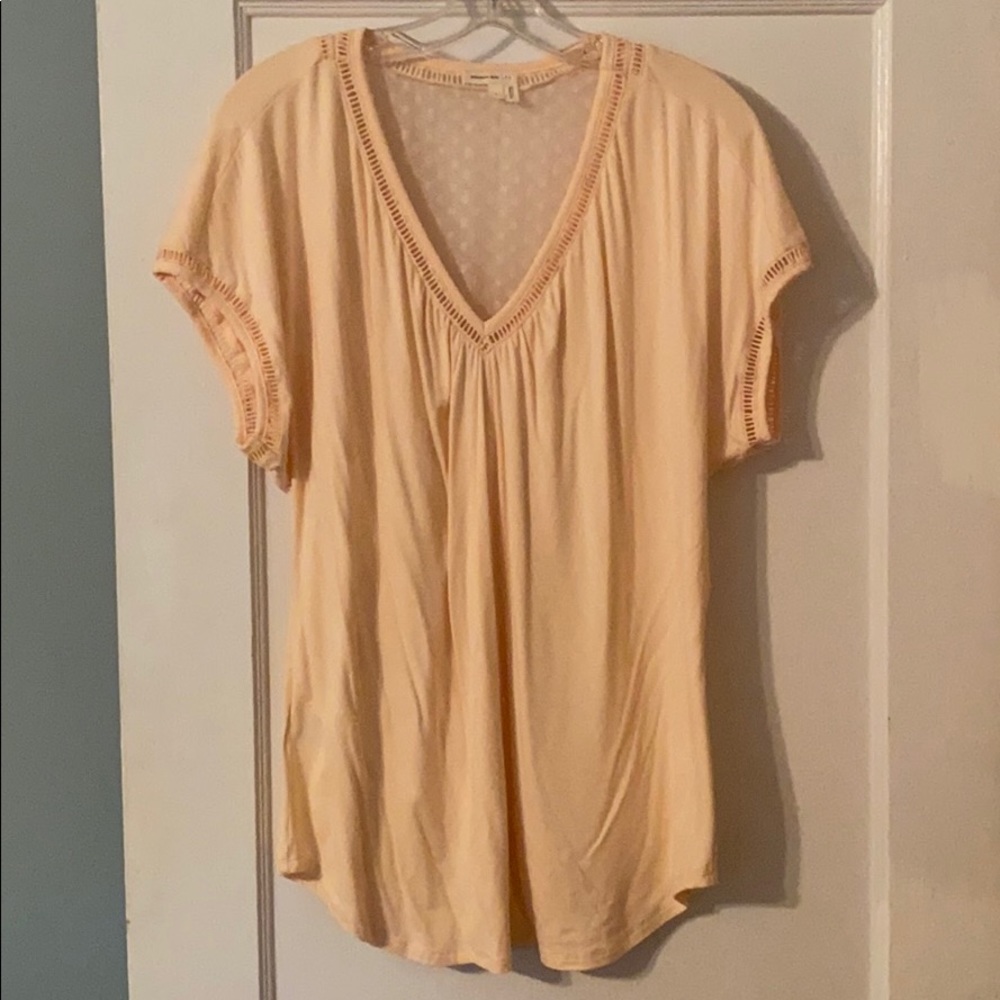 Anthropologie Peach Stretchy Blouse